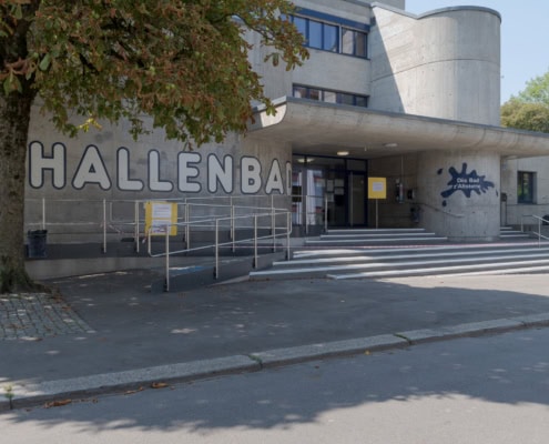 entrée de la piscine d'Altstetten à Zurich